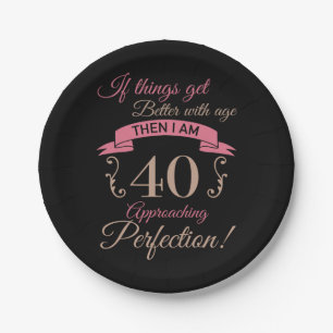 Assiettes En Carton 40e anniversaire mieux avec l'âge