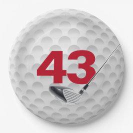 Assiettes En Carton 43e anniversaire Golf Ball Design