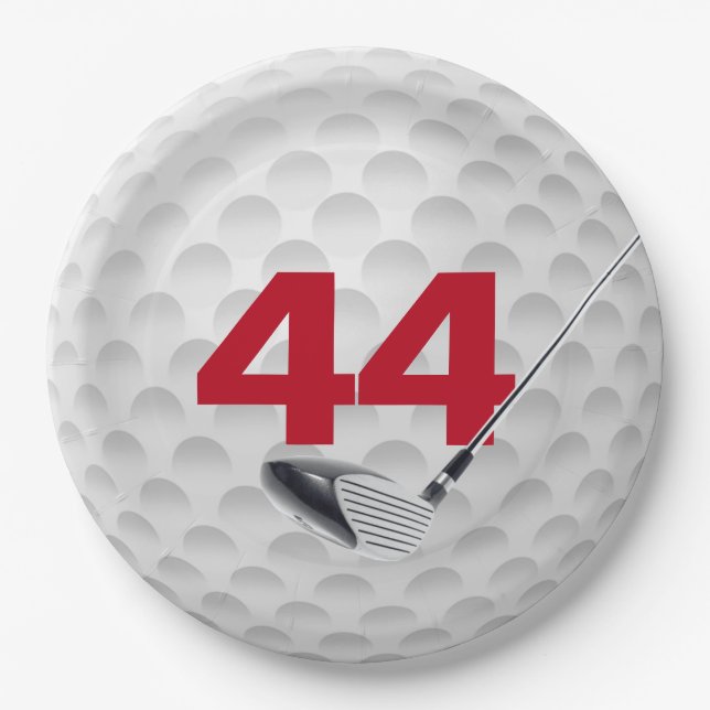 Assiettes En Carton 44e anniversaire Golf Ball Design (Devant)