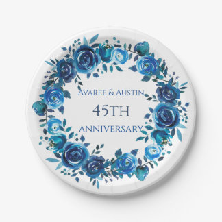 Assiettes En Carton 45e/65e anniversaire de Sapphire