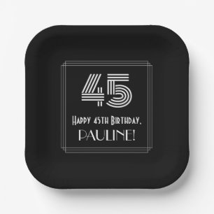 Assiettes En Carton 45e anniversaire — Art Déco Inspiré Look "45"