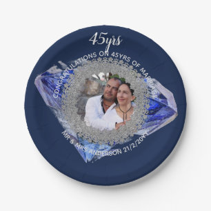 Assiettes En Carton 45e anniversaire du Mariage - AJOUTER PHOTO Sapphi