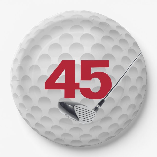 Assiettes En Carton 45e anniversaire Golf Ball Design Plaque en papier (Devant)