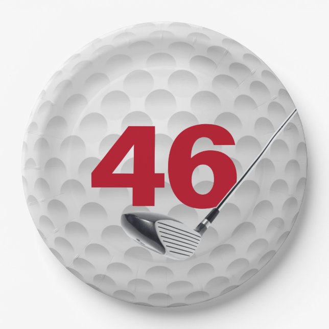 Assiettes En Carton 46e anniversaire Golf Ball Design (Devant)