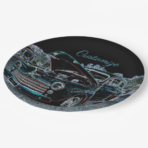 Assiettes En Carton '47 plaques à papier d'automobile classique