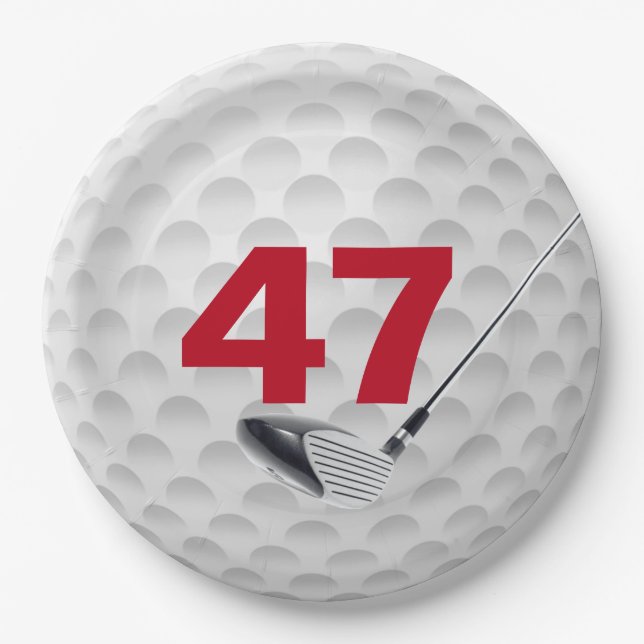 Assiettes En Carton 47e anniversaire Golf Ball Design Plaque en papier (Devant)