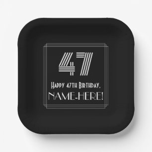 Assiettes En Carton 47e Anniversaire — Look inspiré d'Art Déco “47” +