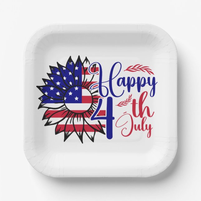 Assiettes En Carton 4 juillet (Recto)