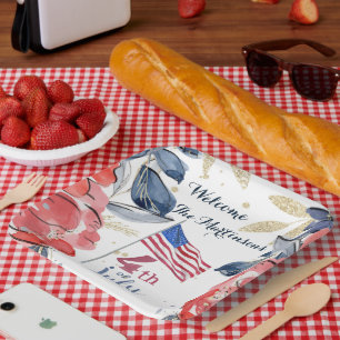 Assiettes En Carton 4 juillet Drapeau papier élégant personnalisé