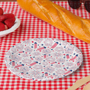 Assiettes En Carton 4 juillet Fête de l'Indépendance BBQ