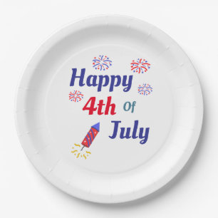Assiettes En Carton 4 juillet heureux