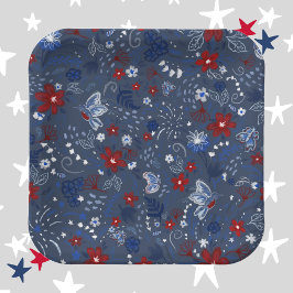 Assiettes En Carton 4 juillet, Indépendance Patriotique Rouge Bleu Ble