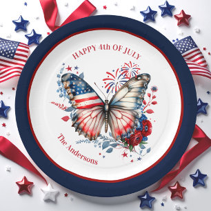 Assiettes En Carton 4 juillet Nom du jour de l'indépendance patriotiqu