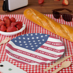 Assiettes En Carton 4 juillet plaque papier reunion familiale