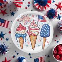 4 juillet Plaques en papier crème glacée