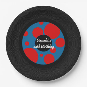 Assiettes En Carton 4 juillet Record Hop Party