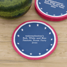 Assiettes En Carton 4 juillet Red White Blue Patriotic Party