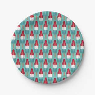 Assiettes En Carton 4 juillet Rocket Pop Patriotique Popsicle Rouge Bl