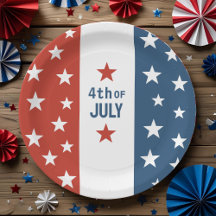 4 juillet texte rouge, blanc et bleu avec étoiles