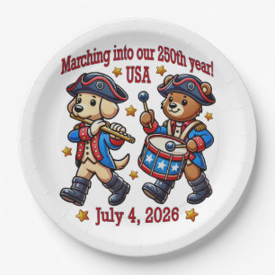 Assiettes En Carton 4 juillet USA 250e anniversaire Semiquincentenaire