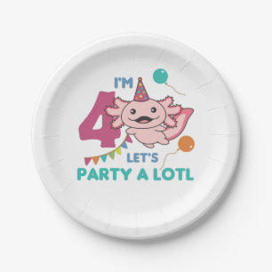Assiettes En Carton 4e anniversaire Axolotl 4 ans douces Axolotls