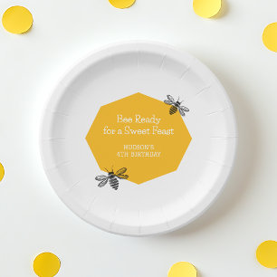 Assiettes En Carton 4ème Nid d'Abeille Moderne Quatrième Fête d'Annive