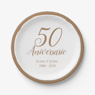 Assiettes En Carton 50 Aniversario Espagne Cinquantième Anniversaire N