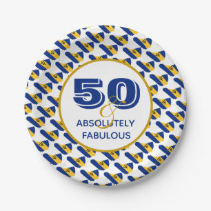 Assiettes En Carton 50 ans et Absolument Fabuleux Célébration BARBADE