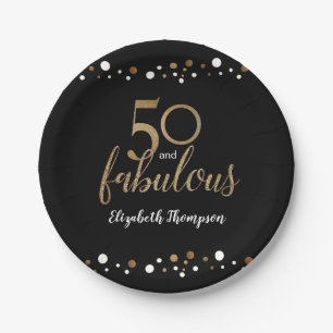 Assiettes En Carton 50 et fabuleux 50e anniversaire or