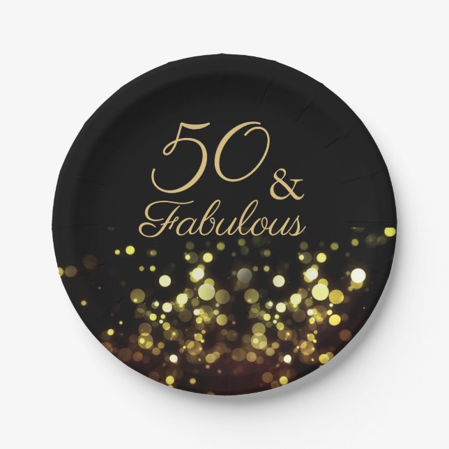 Assiettes En Carton 50 et Fabuleux anniversaire (Devant)