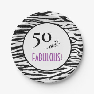 Assiettes En Carton 50 et FABULEUX ! Retro Zebra Imprimer Anniversaire