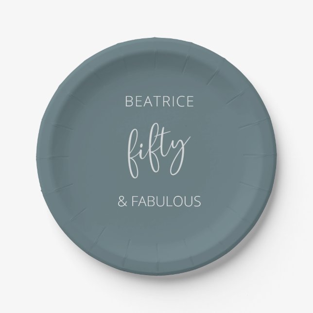 Assiettes En Carton 50 et fabuleux script moderne (Devant)