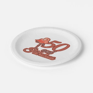 Assiettes En Carton 50 & Fabuleux 50e anniversaire Flamant rose Theme 