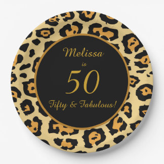 Assiettes En Carton 50 Fabuleux Plaque papier Empreinte de léopard d'a