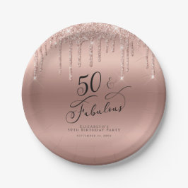Assiettes En Carton 50 Fabuleux Rose Gold Parties scintillant personna