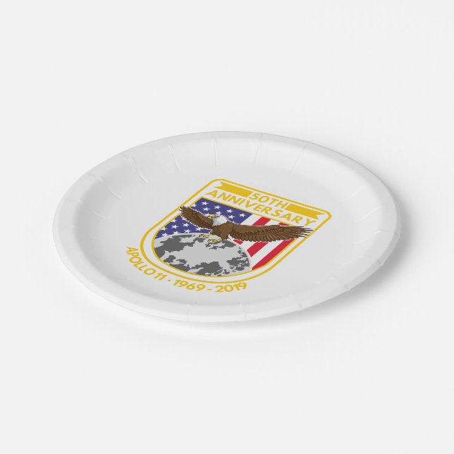 Assiettes En Carton 50e anniversaire Apollo 11 Celebration Party Paper (Angle)
