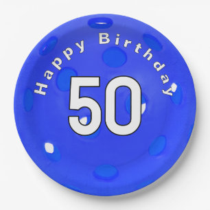 Assiettes En Carton 50e anniversaire Blue Pickleball