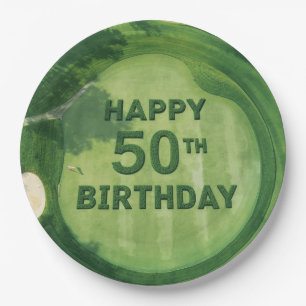 Assiettes En Carton 50e anniversaire de golf pour golfeur 