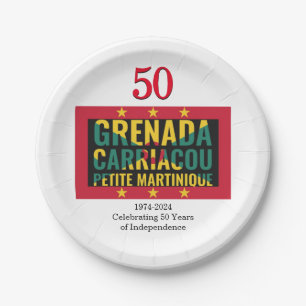 Assiettes En Carton 50e anniversaire de l'indépendance du GRENADIAN 20