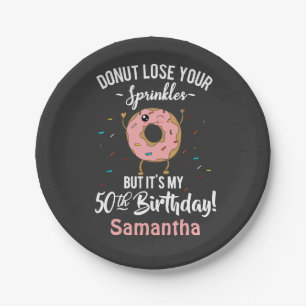 Assiettes En Carton 50e anniversaire Funny Donut Cinquante ans Parti T