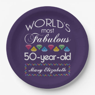 Assiettes En Carton 50e anniversaire Gemmes colorées les plus fabuleus