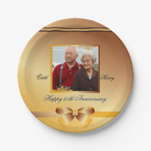 Assiettes En Carton 50e anniversaire Mariage d'or Extraordinaire