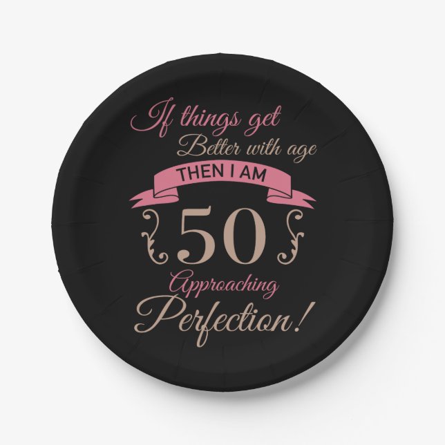 Assiettes En Carton 50e anniversaire mieux avec l'âge (Devant)