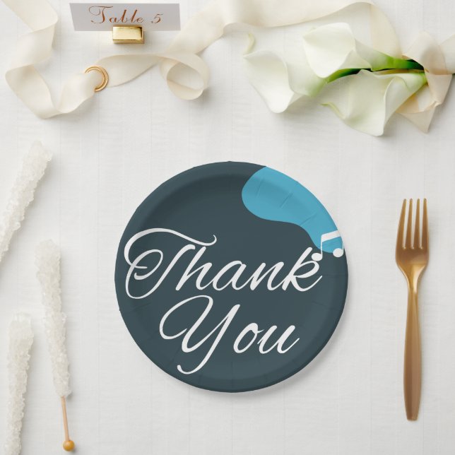Assiettes En Carton 50e anniversaire moderne merci (Mariage)