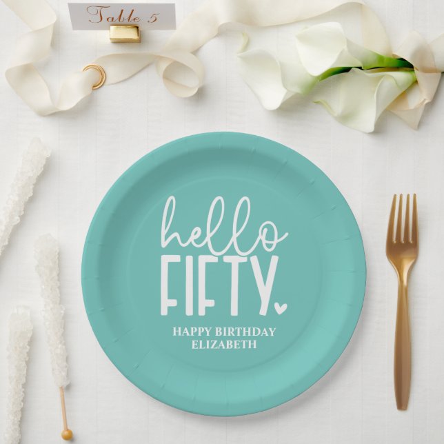 Assiettes En Carton 50e anniversaire Personnalisé (Mariage)