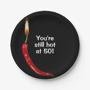 Assiettes En Carton 50e anniversaire Poivron rouge Hot Pepper