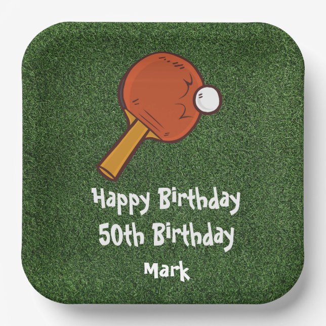 Assiettes En Carton 50e anniversaire Table ping pong (Recto)