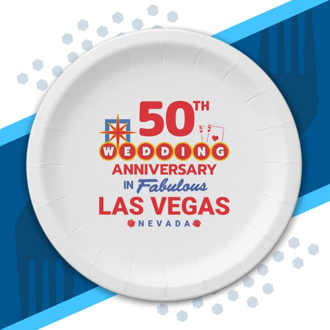 Assiettes En Carton 50e Wedding Anniversary Couples Las Vegas Trip (Créateur téléchargé)