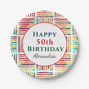 Assiettes En Carton 50ème Cinquante Joyeux Motif d'anniversaire