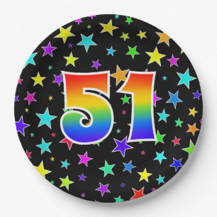 Assiettes En Carton 51e événement : Bold, Fun, Colorful Rainbow 51